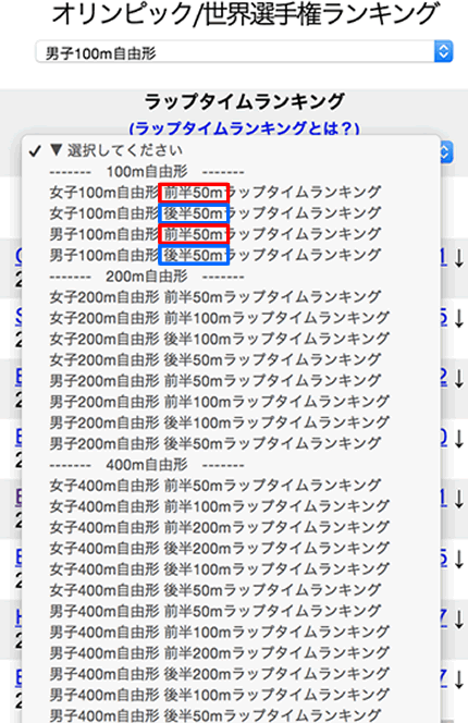 タイムの設定